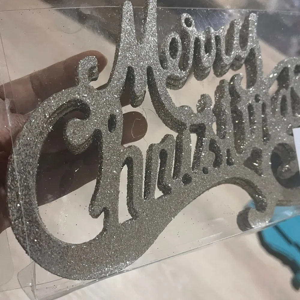 Glitter Merry Christmas Sign Pack of 6